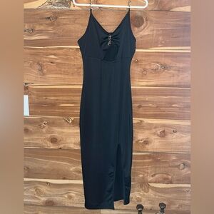 SHEIN Black Spaghetti Strap Sheath Dress